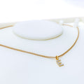 E Diamond Letter + 18k Gold Pendant 