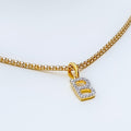 B Diamond Letter + 18k Gold Pendant 