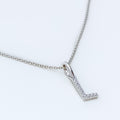 L Diamond Letter + 18k Gold Pendant