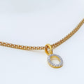 O Diamond Letter + 18k Gold Pendant 