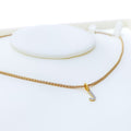 J Diamond Letter + 18k Gold Pendant 