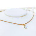 C Diamond Letter + 18k Gold Pendant 