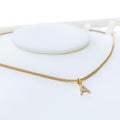 A Diamond Letter + 18k Gold Pendant 