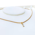 I Diamond Letter + 18k Gold Pendant 
