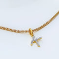 K Diamond Letter + 18k Gold Pendant 