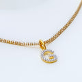 G Diamond Letter + 18k Gold Pendant 