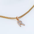 R Diamond Letter + 18k Gold Pendant 