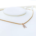 R Diamond Letter + 18k Gold Pendant 