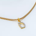 D Diamond Letter + 18k Gold Pendant 