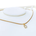 D Diamond Letter + 18k Gold Pendant 