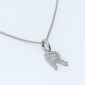 R Diamond Letter + 18k Gold Pendant 