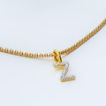 Z Diamond Letter + 18k Gold Pendant 