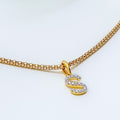 S Diamond Letter + 18k Gold Pendant 