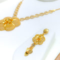 Sparkling Mesh Flower 22k Gold Necklace Set 