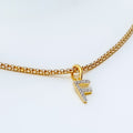 F Diamond Letter + 18k Gold Pendant 
