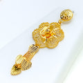 Sparkling Mesh Flower 22k Gold Necklace Set 