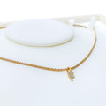 F Diamond Letter + 18k Gold Pendant 