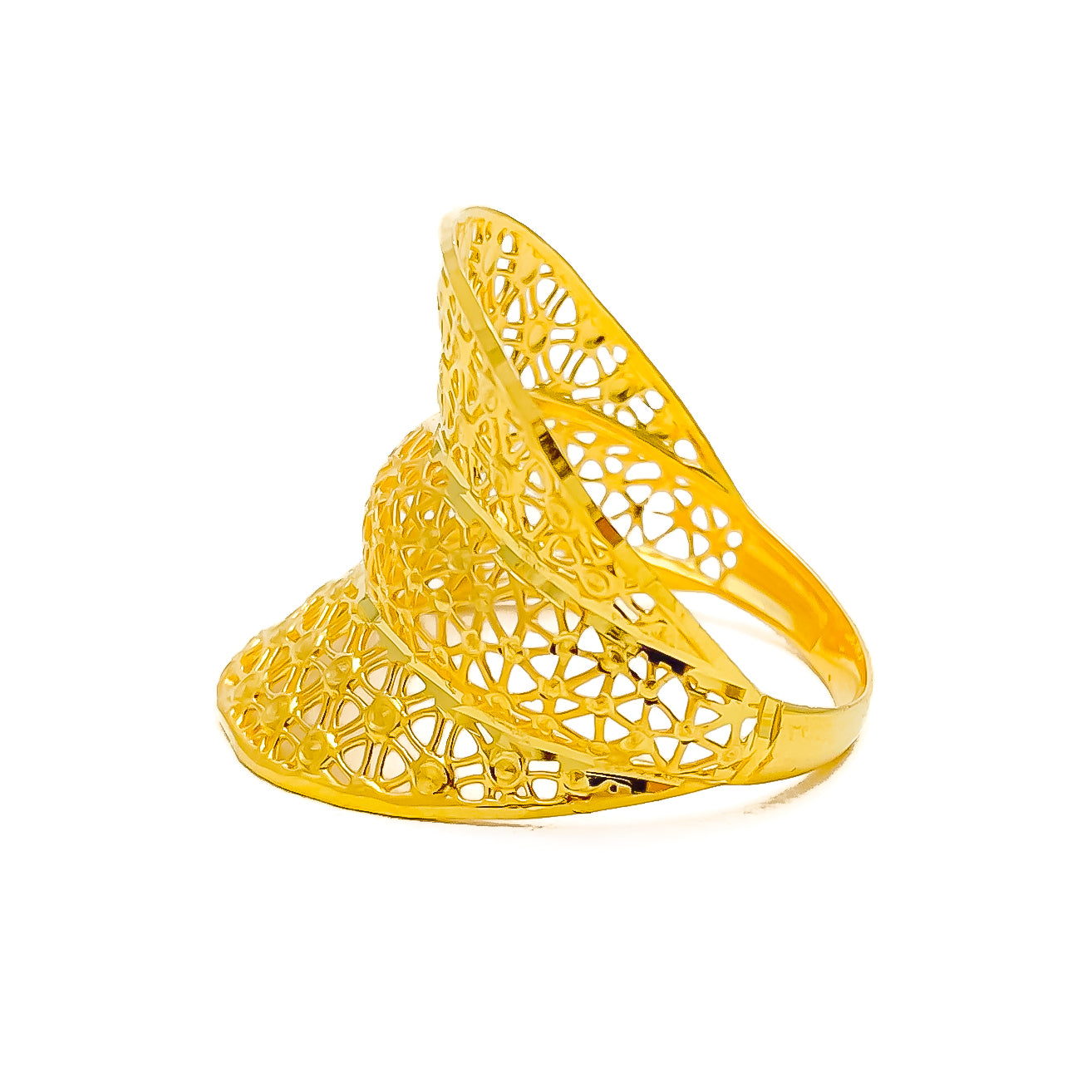 Fine Elevated 22K Gold Mesh Ring