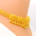 22k-gold-Attractive Floral Choker w/ Dangling Tassel