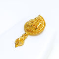 Elegant Paisley Leaf 22k Gold Pendant Set 