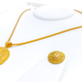 Regal Gleaming 22k Gold Domed Pendant Set 