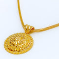 Radiant Mandala Dome 22k Gold Pendant