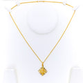 Opulent Eclectic 22k Gold Square Necklace 