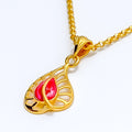 glowing-attractive-leaf-22k-gold-necklace