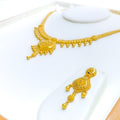 Captivating Tasseled Heirloom 22k Gold Necklace Set 