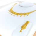 Flawless Dangling Drop 22k Gold Necklace Set 