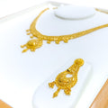 Timeless Beautiful Drop 22k Gold Necklace Set 