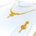 Impeccable Artistic Floral 22k Gold Necklace Set 