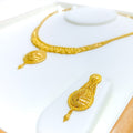 Imperial Glowing Striped 22k Gold Necklace Set 