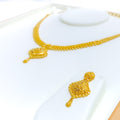 Elegant Sparkling Beaded 22k Gold Necklace Set 