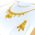 Traditional Festive Paisley 22k Gold Necklace Set 