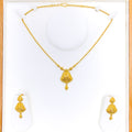 Reflective Fanned 22k Gold Necklace Set 