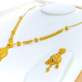 Ethereal Beaded Floral 22k Gold Necklace Set 