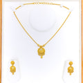 Detailed Draped 22k Gold Necklace Set 