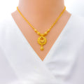 Sparkling Chand 22k Gold Necklace Set 