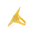 Lightweight Leaf Adorned 21k Gold Ring 