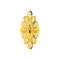 Fancy Floral Checkered 21k Gold Ring 