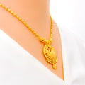 Detailed Draped 22k Gold Necklace Set 