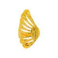 Reflective Asymmetrical 21k Gold Feather Ring 