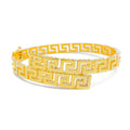 Geometric Striped 21k Gold Bangle Bracelet 