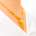 Sophisticated Dangling Chain 22k Gold Necklace Set 