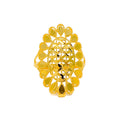 Flawless Elongated 21k Gold Flower Ring 