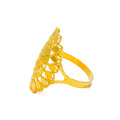 Flawless Elongated 21k Gold Flower Ring 