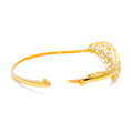 Shiny Wavy Leaf 21k Gold Bangle Bracelet