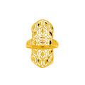 Ornamental Elevated 21k Gold Netted Ring 