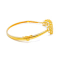 Glossy Gorgeous Leaf 21k Gold Bangle Bracelet 